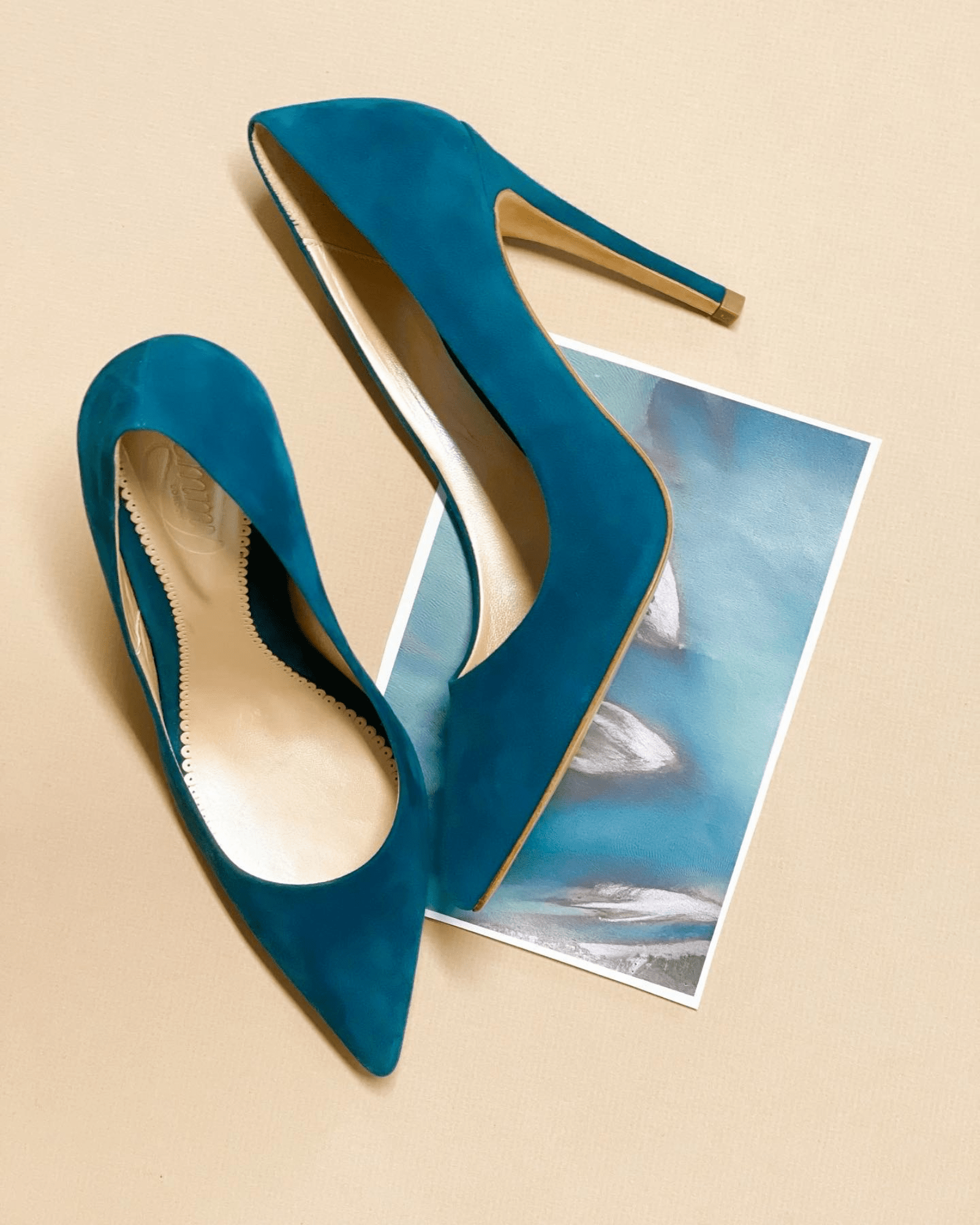 Rebecca High Heel Fashion Shoe Blue Pointed Court  image