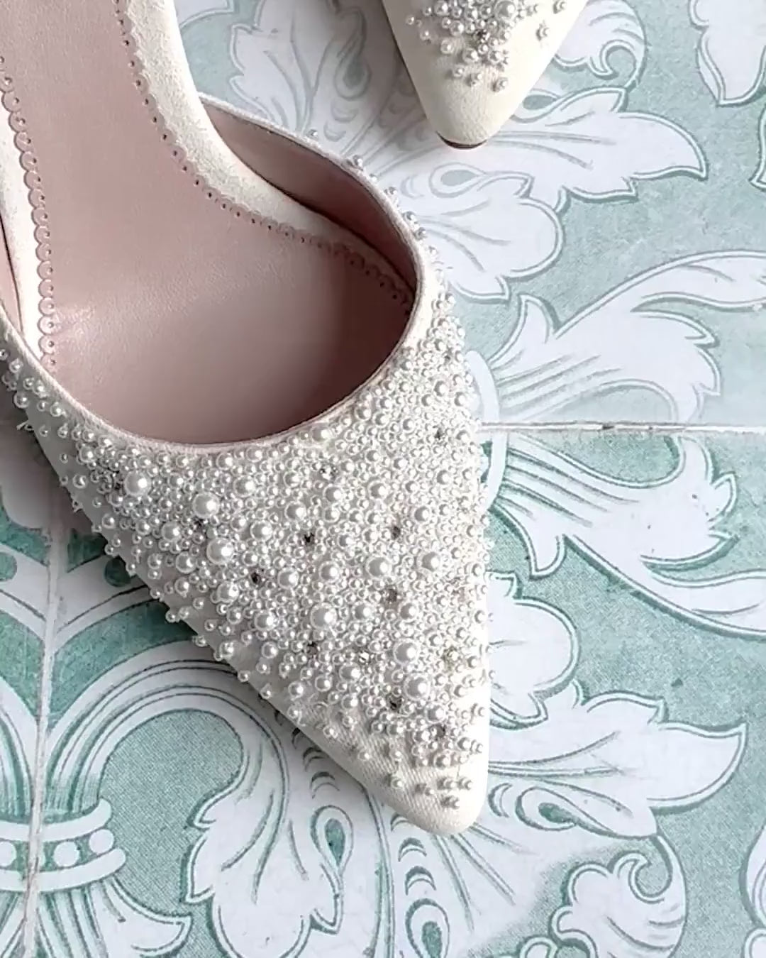 Harriet Pearl Ivory Suede