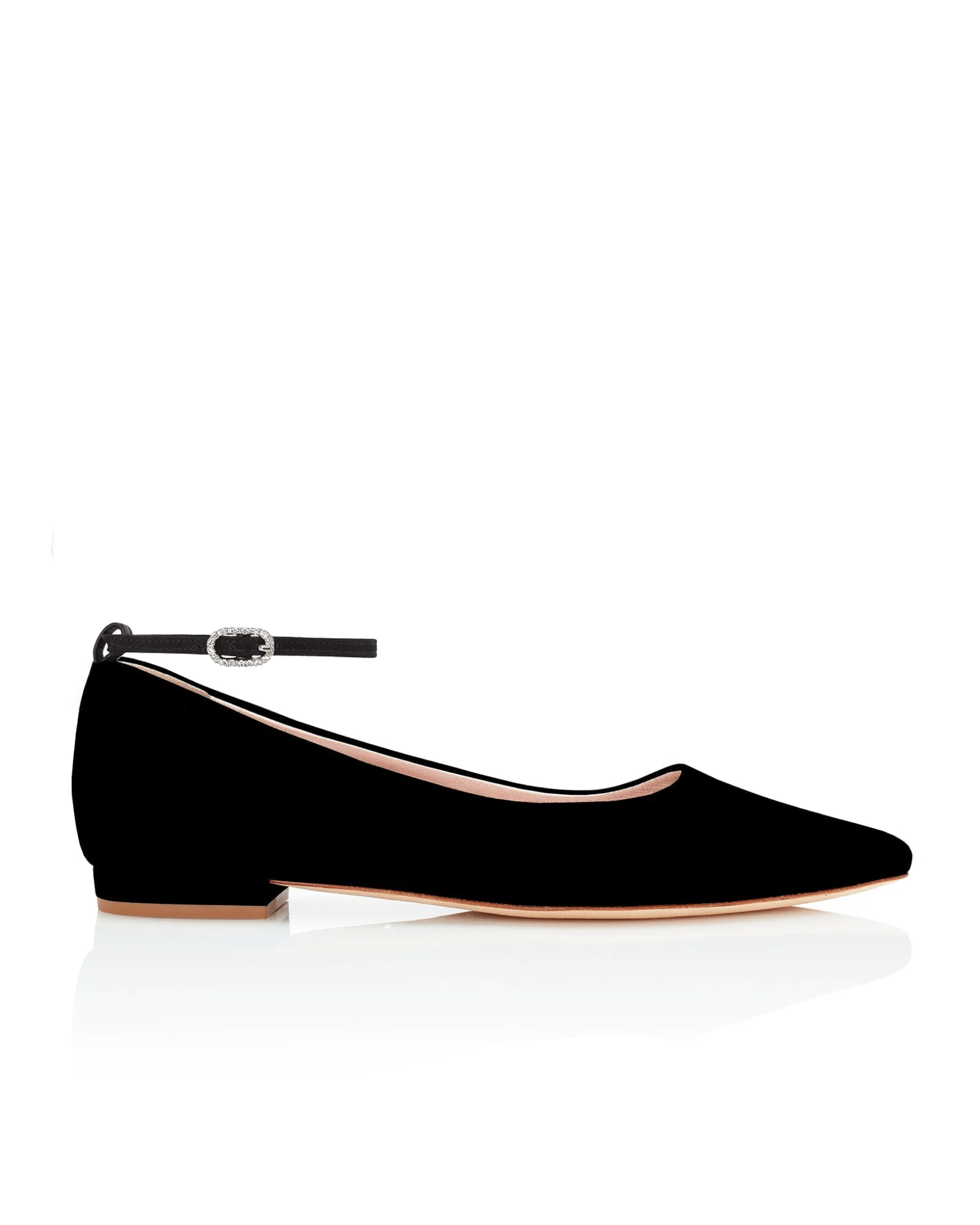 Zoe Flat Fashion Shoe Black Suede Flat Shoe  image