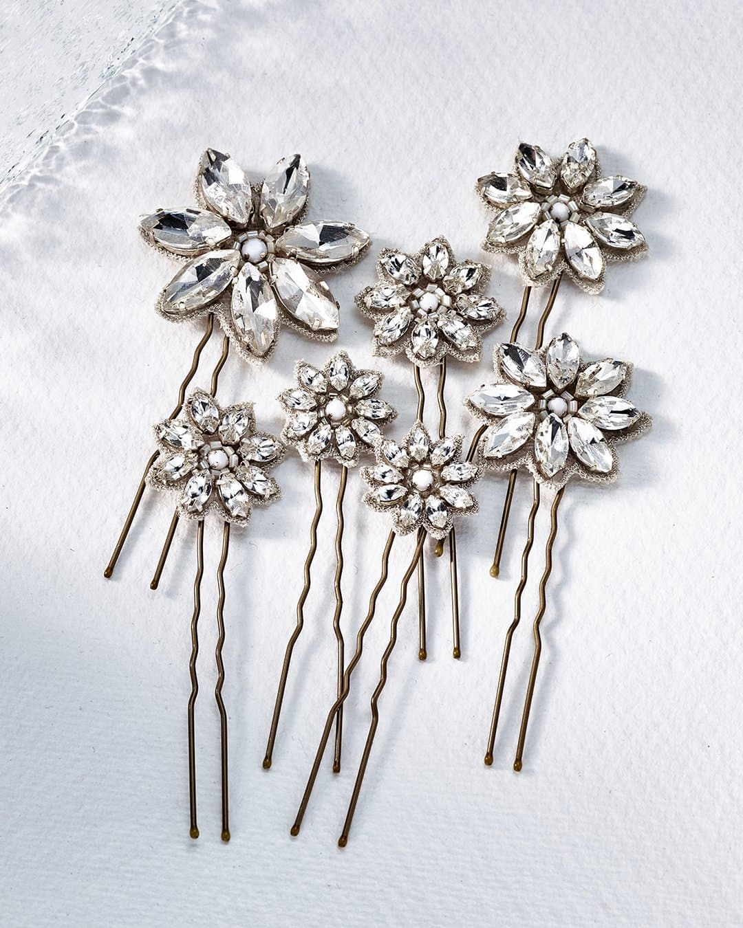Crystal Daisy Mixed Pins Bridal Hair Accessory Flora Crystal Bridal Hair Pins  image