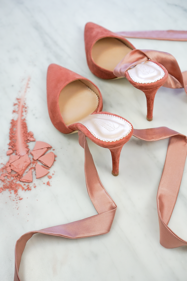 Colette Makeup Bridal Shoe Pink Suede Mules