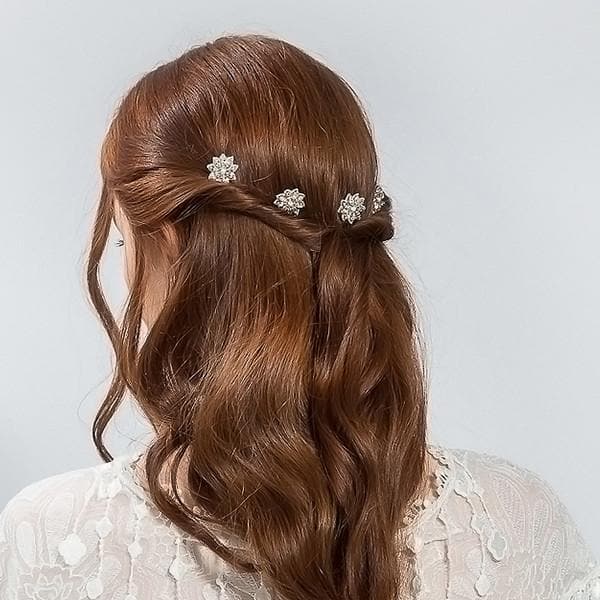 Crystal Daisy Pins Bridal Hair Accessory Wedding Hair Pins  image
