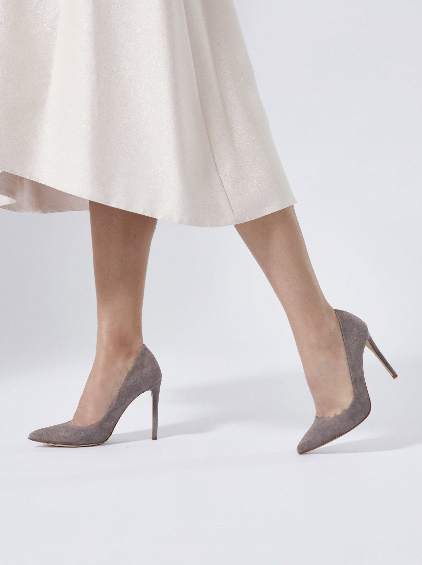 Rebecca Cinder Fashion Shoe Grey Pointed Court Shoe image