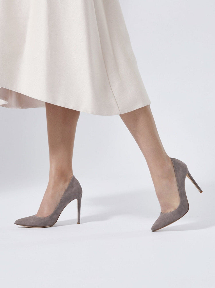 Rebecca Cinder Fashion Shoe Grey Pointed Court Shoe
