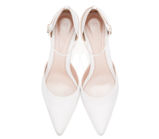 Harriet Porcelain Bridal Shoe White Satin Bridal Shoes