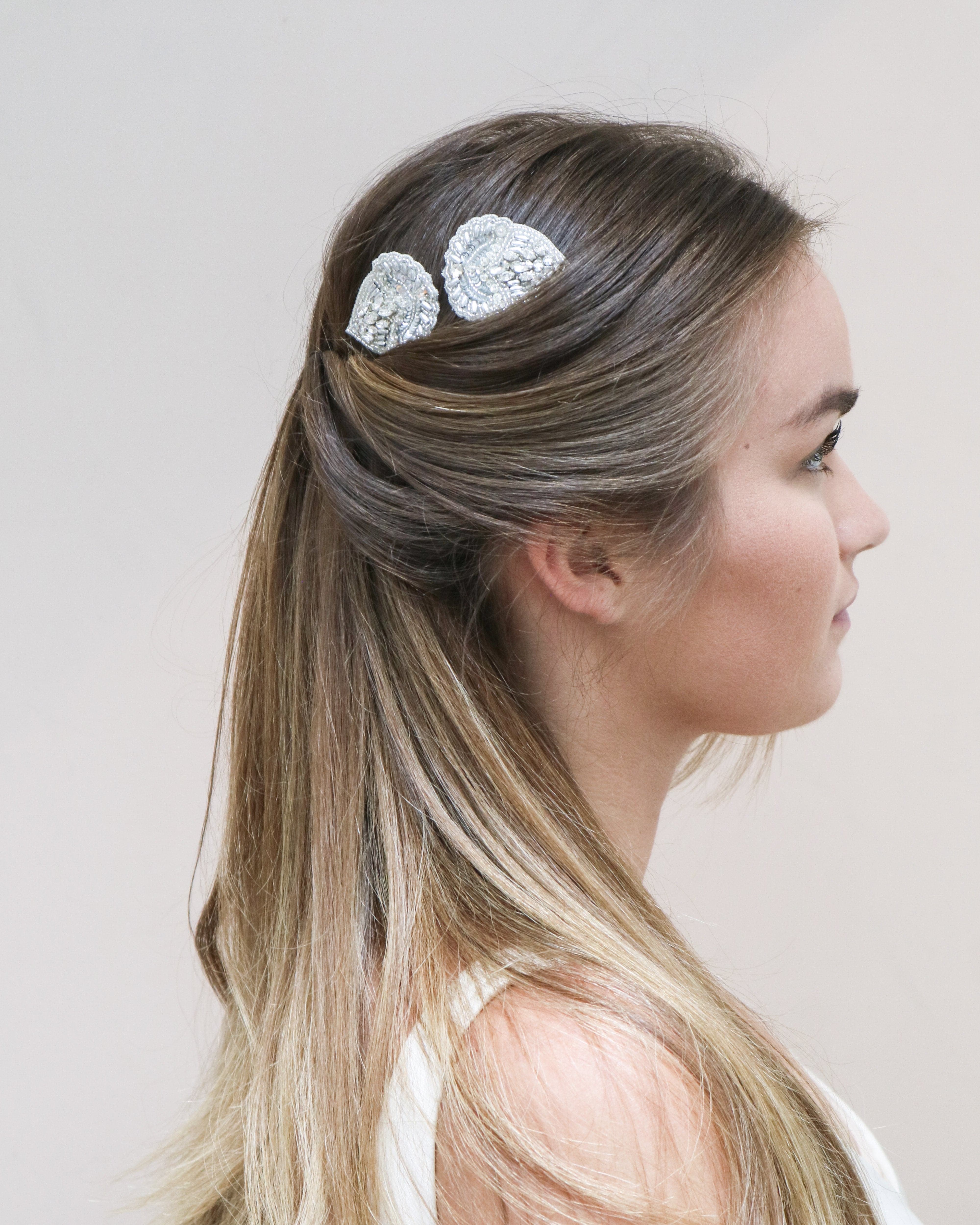 Aurelia Leaves Bridal Hair Accessory Petite Bridal Hair Combs  image