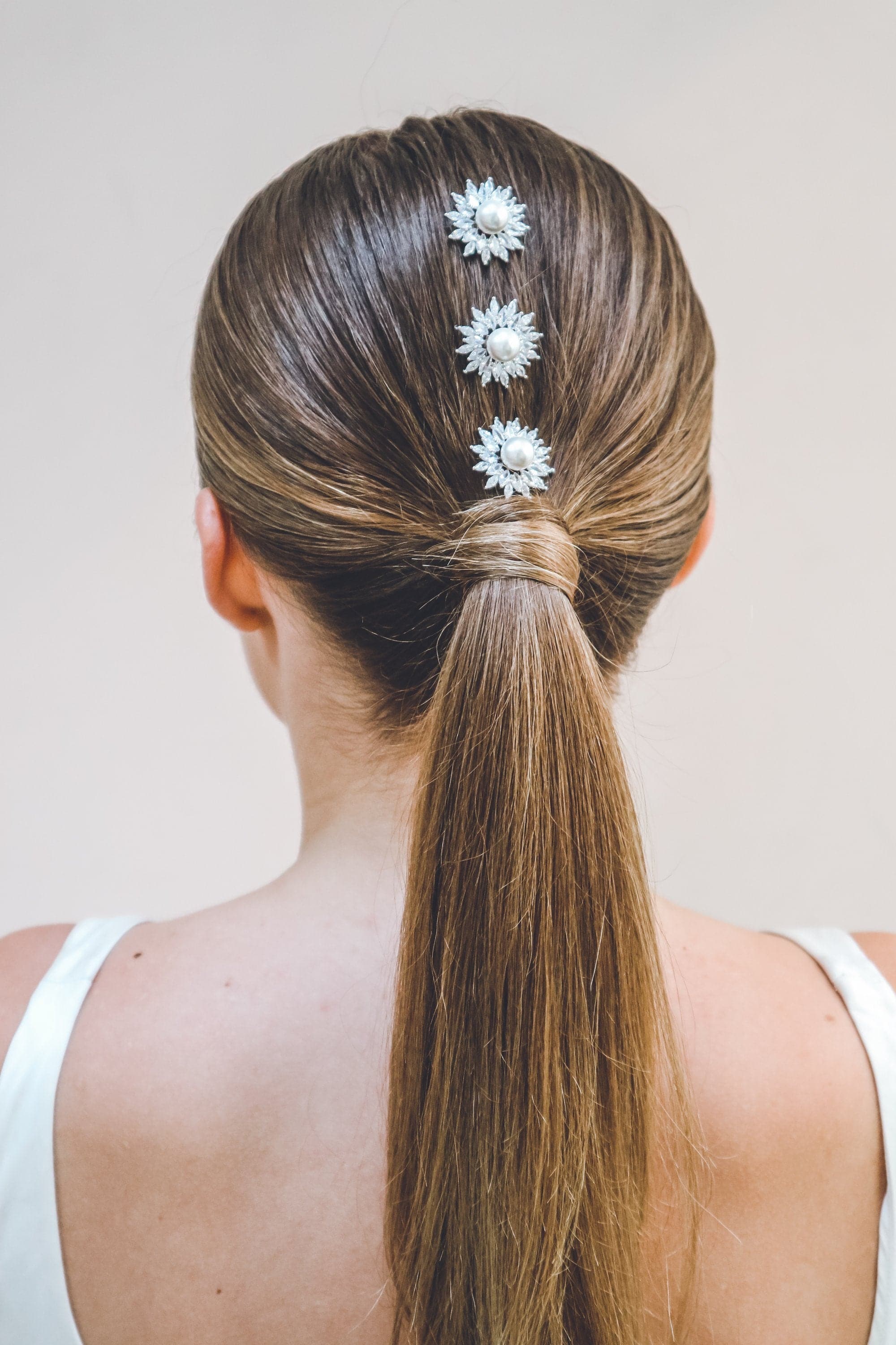 Luna Pearl Pin Set Bridal Hair Accessory Crystal and Pearl Hair Pins  image