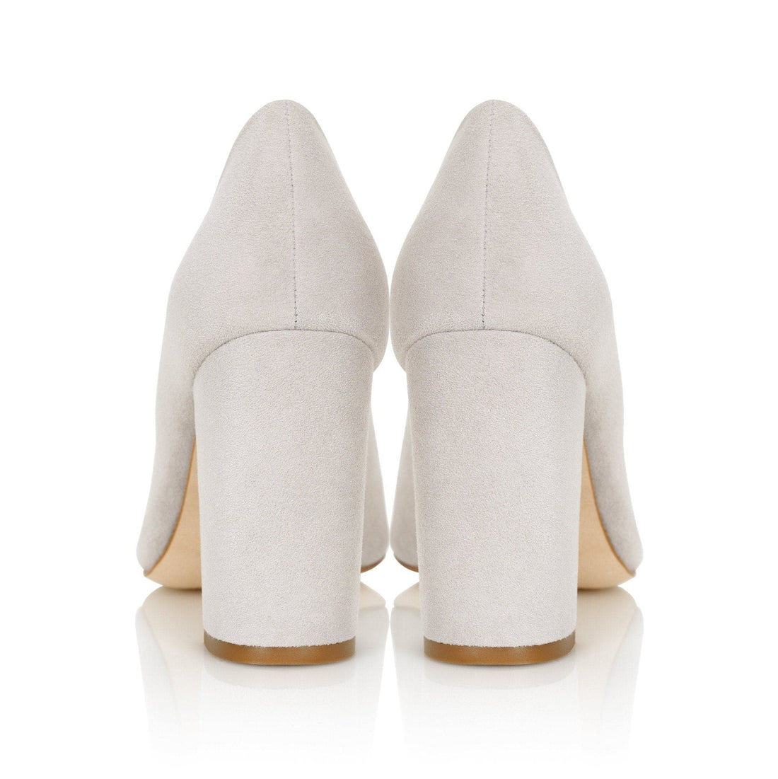 Mia Vapour Fashion Shoe Grey Suede Block Heels