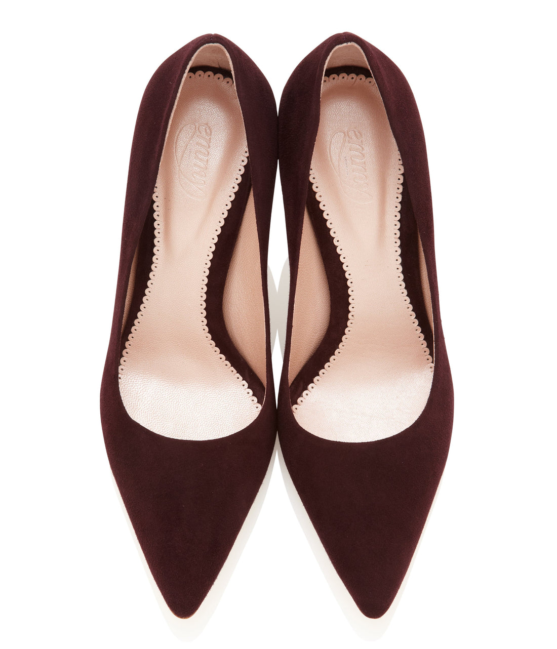 Olivia Claret Fashion Shoe Red Pointed Suede Court Shoes