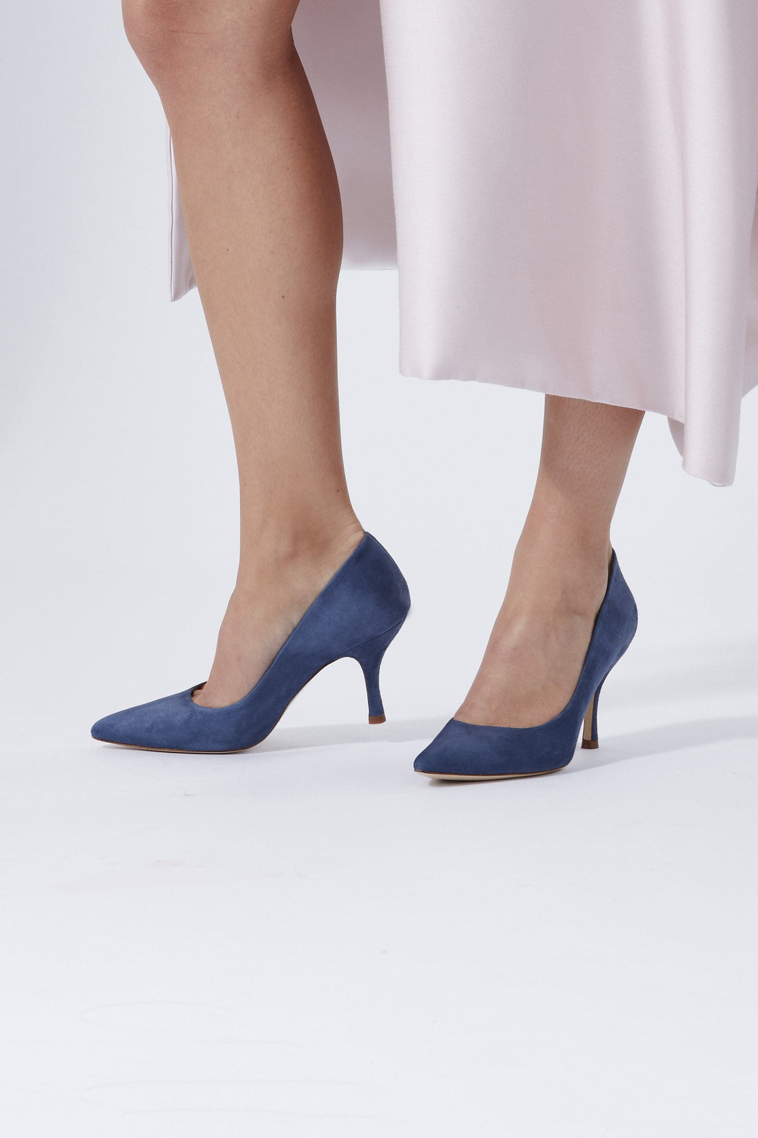 Olivia Riviera Fashion Shoe Blue-Grey Suede Pointed Court