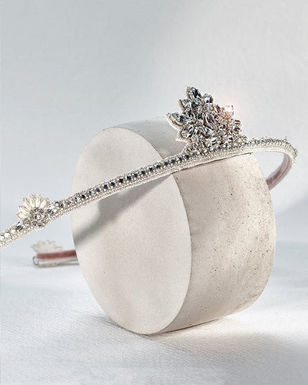 Porto Crown Halo Silver Bridal Hair Accessory Silver Tiara Style Headdress 